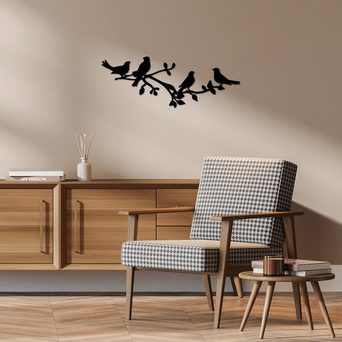 Wallity Birds On The Branc Escultura de Pared de Metal Negro Wallity Birds On The Branc Escultura de Pared de Metal Negro